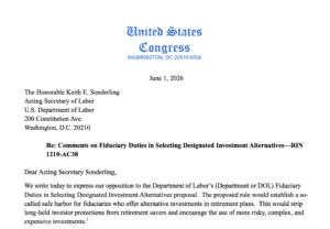 US lawmakers push back on Labor Department plans to include crypto in 401(k)s