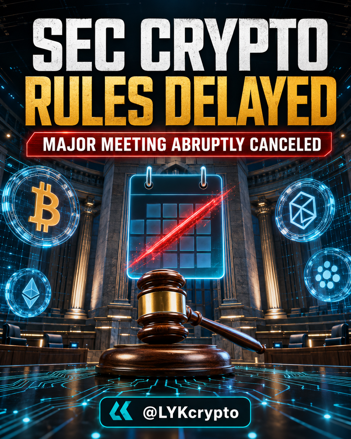 SEC crypto rules delayed after major regulatory meeting was canceled